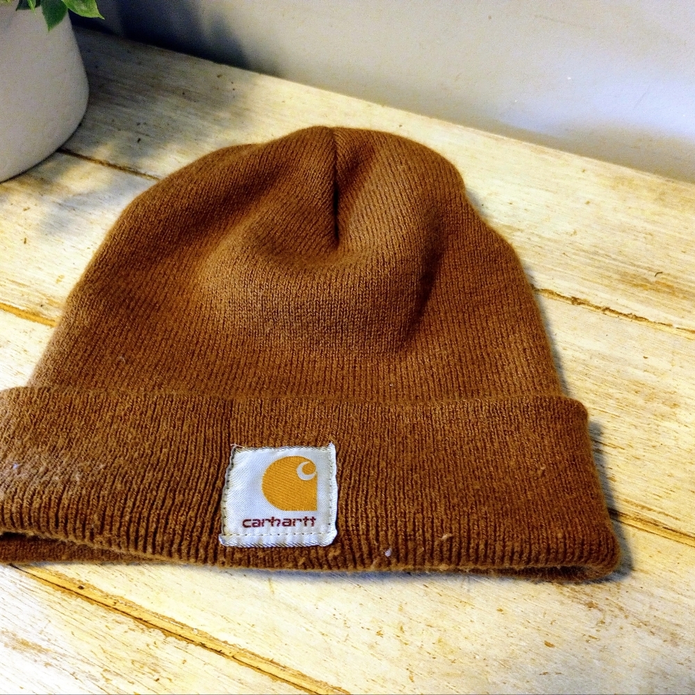 Carhartt Brown Beanie Cap Autumn Winter Fashion Accessory Rancher Gorpcore Hat